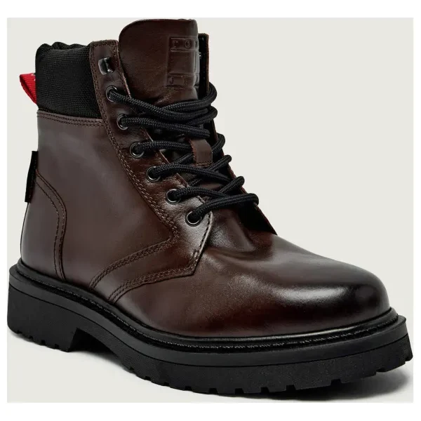 Tommy Jeans Kožené šnurovacie topánky TJM LACE UP BOOT 61741111
