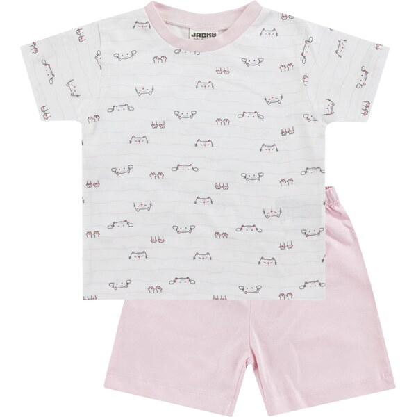 JACKY Pyžamo rosé / čierna / šedobiela 66916536