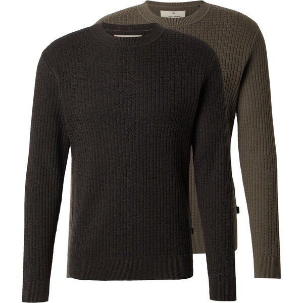 Jack & Jones Premium Sveter JPRBLUBARKLEY hnedá / čierna 66916608
