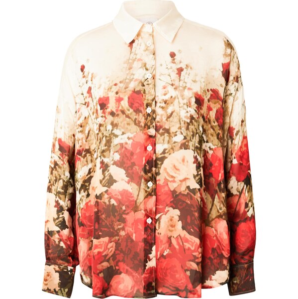 BOGNER Blúzka krémová / olivová / červená 66916739