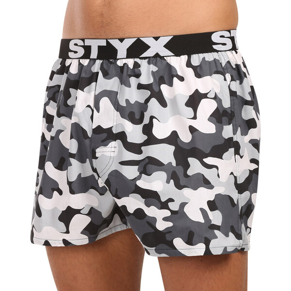 Pánske trenírky Styx art športová guma maskáč šedý (B1952) 66924819