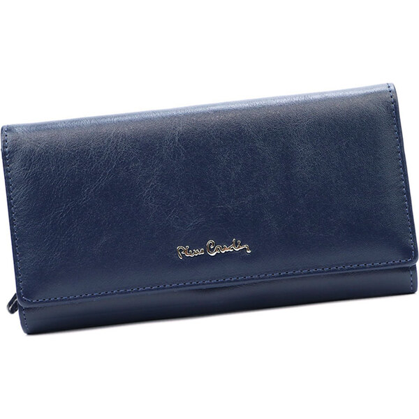 Tmavomodrá kožená peňaženka Pierre Cardin s mincovníkom na zips 66926461