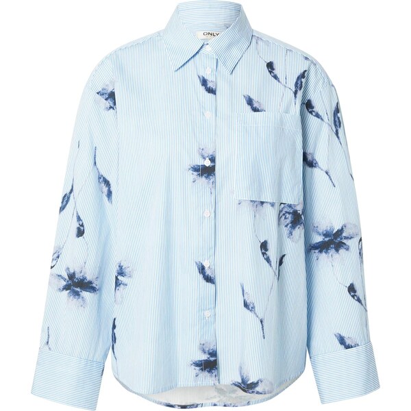 ONLY Blúzka ONLNANO modrá / svetlomodrá / biela 65895441