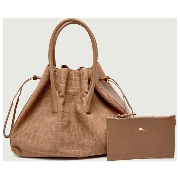 Elisabetta Franchi Shopper kabelka + príručná taštička | semiš 66927066