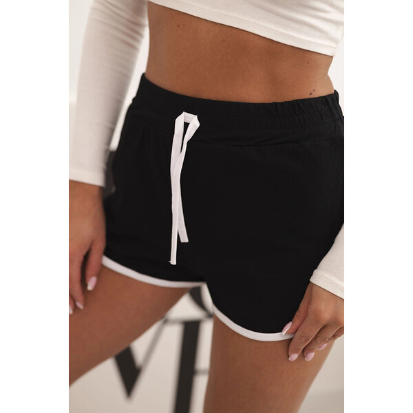 K-Fashion Dámske bavlnené šortky s elastickým pásom a športovým lemom 67261366