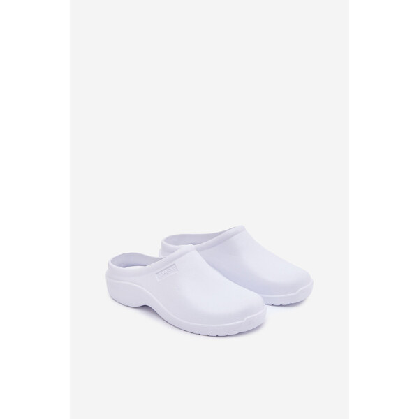 Kesi Pánske penové papuče typu drevák - biele 67263773