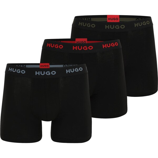 HUGO Boxerky sivá / kaki / červená / čierna 65068019