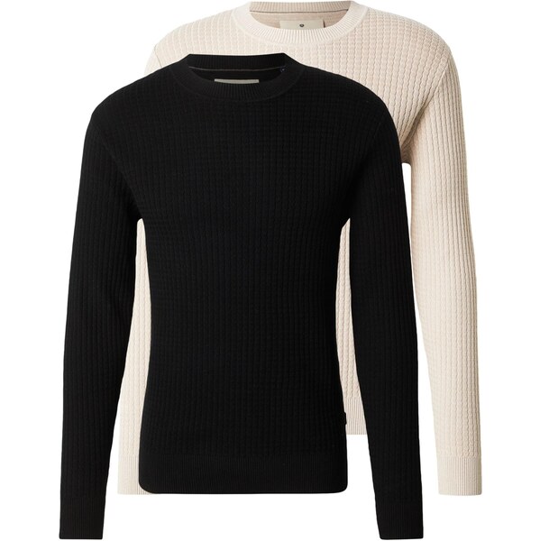 Jack & Jones Premium Sveter JPRBLUBARKLEY béžová / čierna 66935810