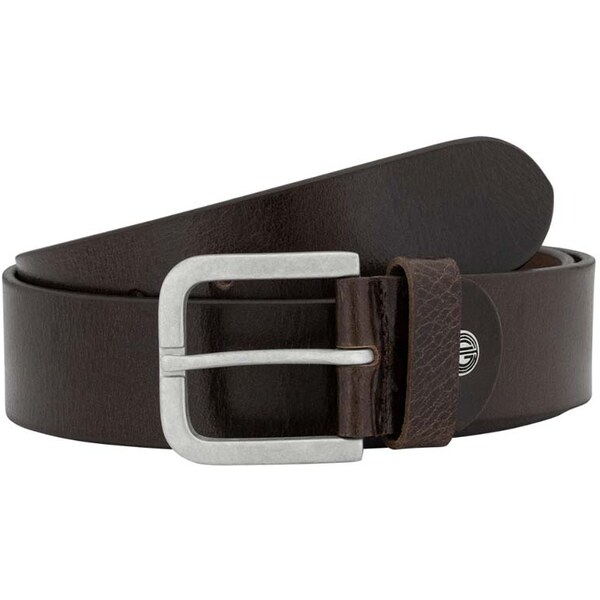 Hnedý pánsky kožený opasok Lindenmann so striebornou prackou 66932739
