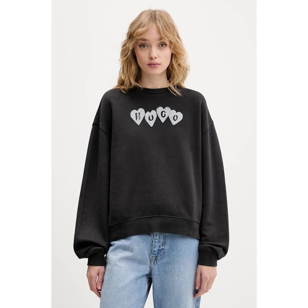 Bavlnená mikina HUGO Deroxina_8 66937456