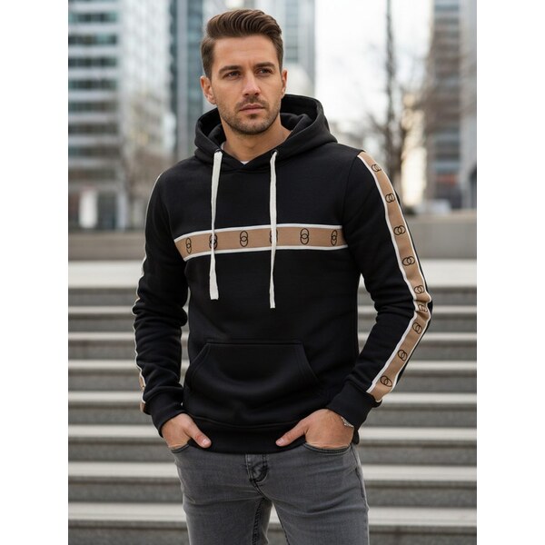 Dstreet Pánska mikina moderného dizajnu čierna 66939821