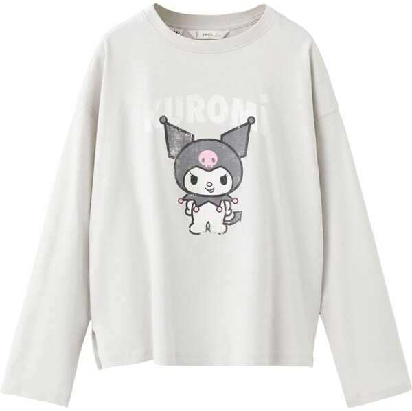 MANGO KIDS Tričko HKKUROMI sivá / svetlosivá / čierna / šedobiela 66945520