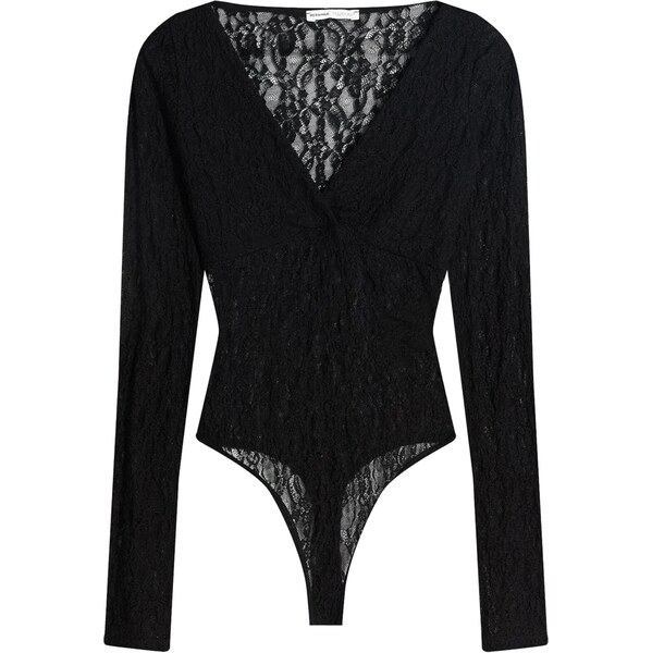 Bershka Košeľové body čierna 66945588