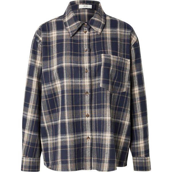 JDY Blúzka JDYMADDIE nebielená / tmavomodrá / hnedá 66945759