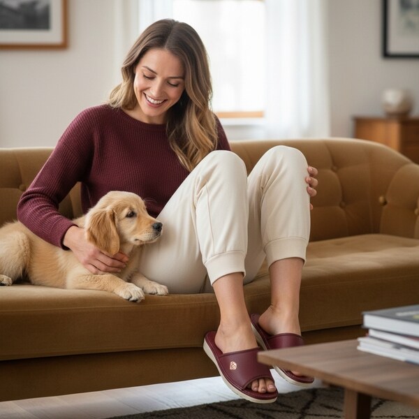 JOHN-C Celokožené dámske šľapky bordové MILADA 66949271