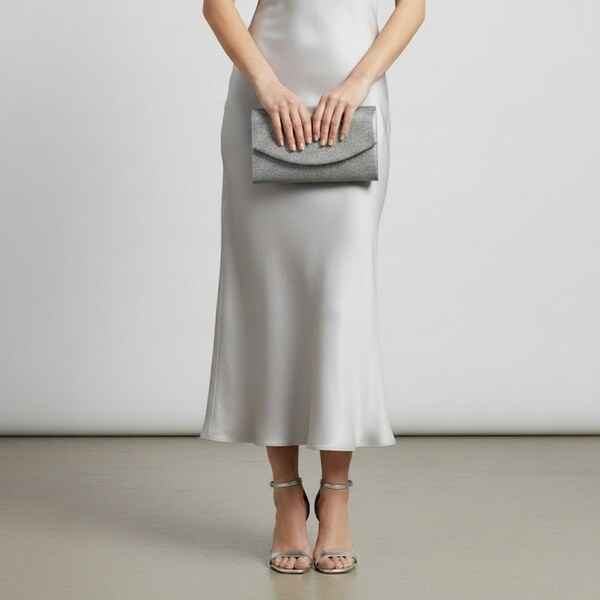 JOHN-C Strieborná spoločenská listová kabelka Amore 66949275