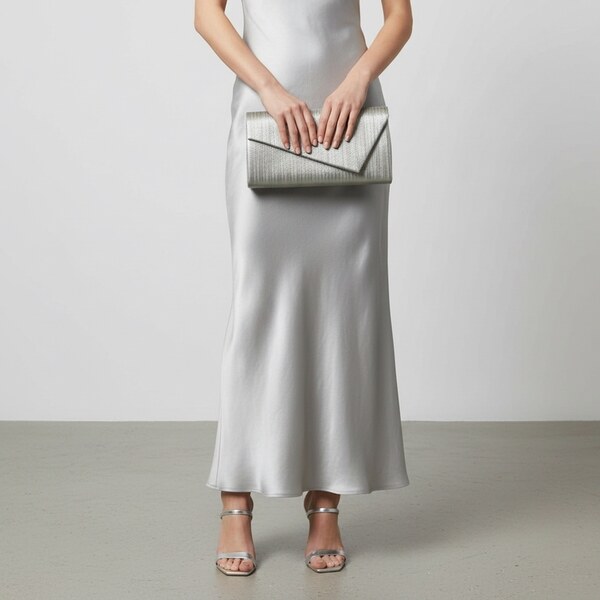 JOHN-C Strieborná spoločenská listová kabelka ABELLO 66949276