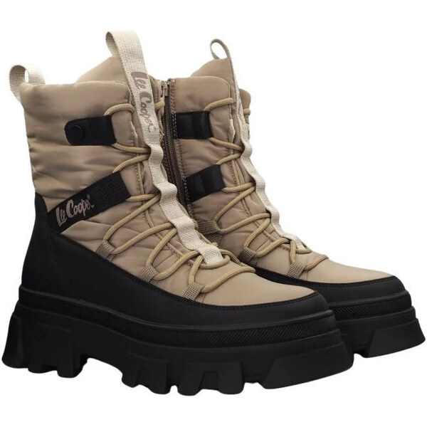 Dámske snehové topánky W LCJ-24-47-3143LA Beige with Black - Lee 66950144