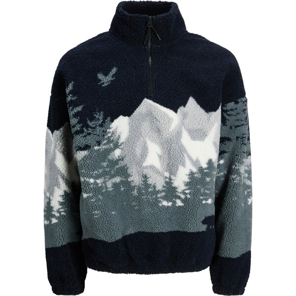 JACK & JONES Mikina JORBEAR MOUNTAIN tmavomodrá / sivá / čadičová / 66951811