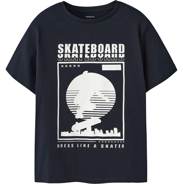 NAME IT Tričko NKMTHOMAS tmavomodrá / biela 66952014