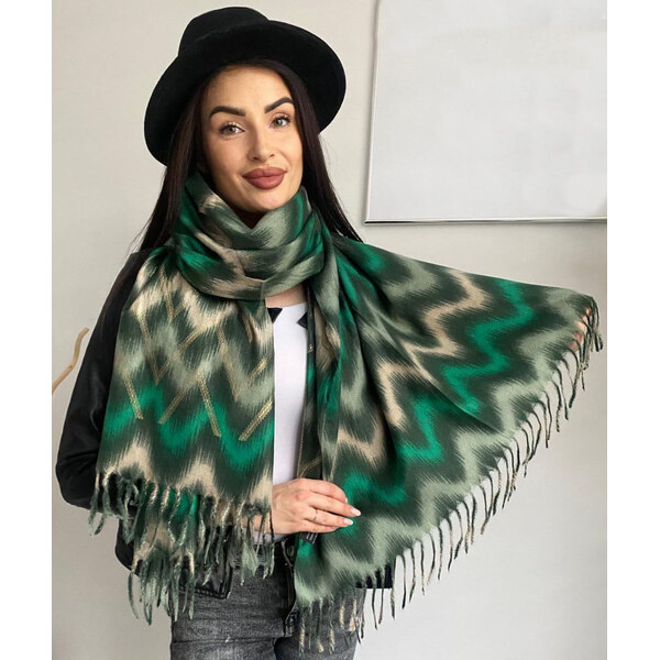 Lamour Vzorovaná zelená dámska šatka Lussi 190x65cm 66956396