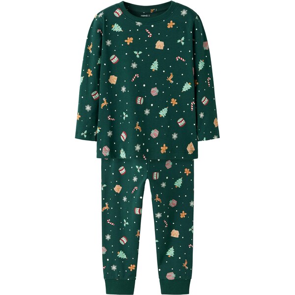 NAME IT Pyžamo pueblo / tmavozelená / červená / biela 66966838