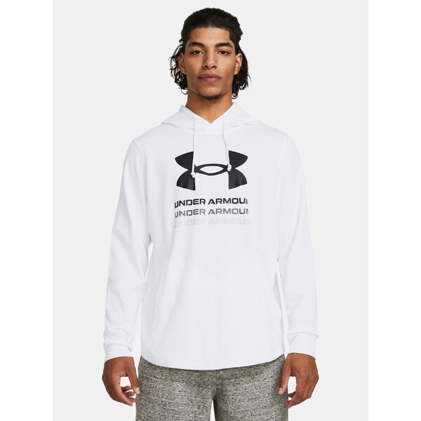 Biela športová mikina Under Armour UA Rival Terry Graphic Hood 50573543