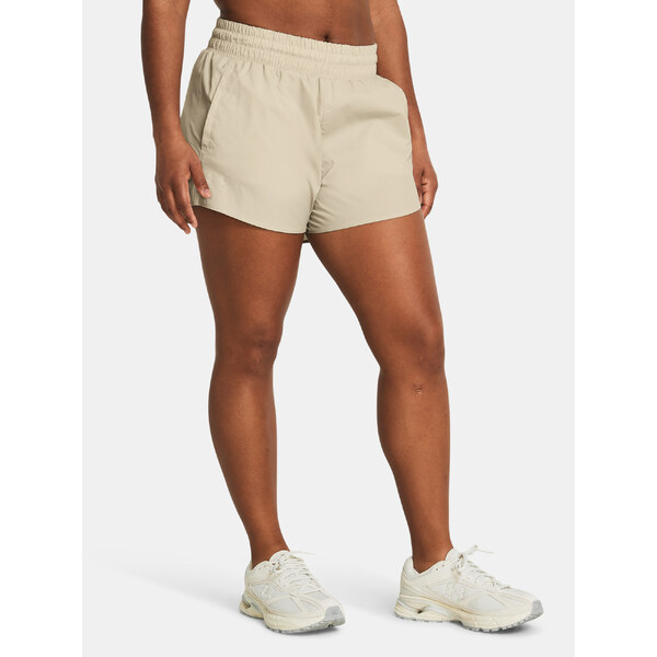 Béžové dámske kraťasy Under Armour Flex Woven 3in Crinkle 50672468