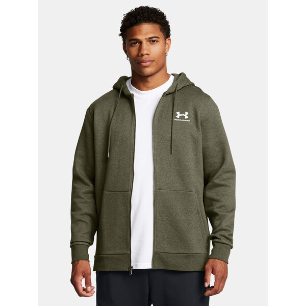 Mens sweatshirt Under Armour UA Icon Fleece FZ Hood-GRN - Mens 64783105