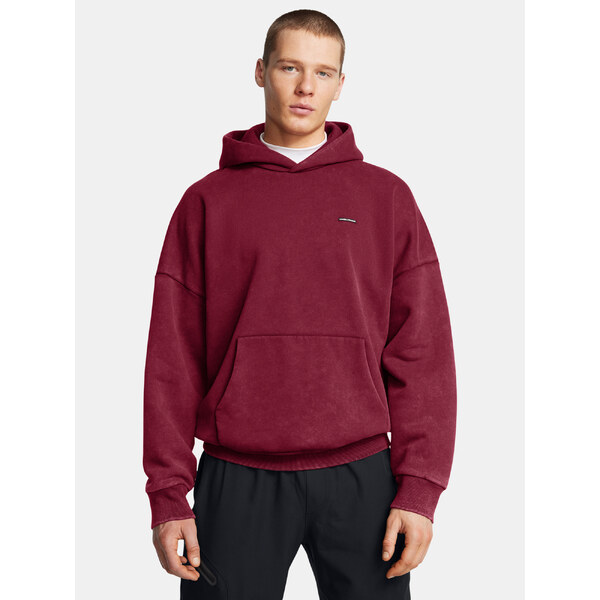 Mens sweatshirt Under Armour UA Icon HWT Flc Wash OS Hood-RED - Mens 64784746