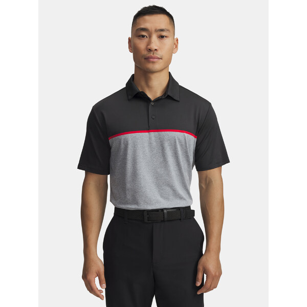 Mens T-shirt Under Armour UA Plyoff 3.0 Stripe Polo LB-BLK - Men 65232880