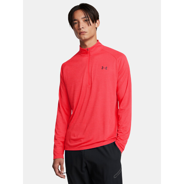 Mens T-shirt Under Armour UA Tech Textured 1/2 Zip-RED - Mens 65233035