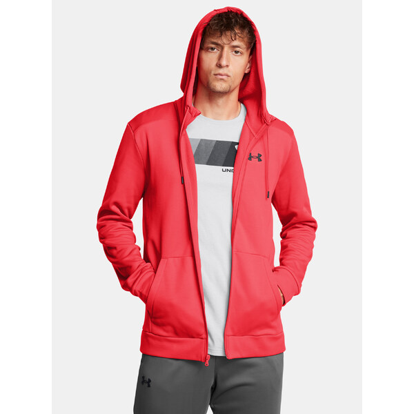 Mens sweatshirt Under Armour UA Armour Fleece FZ Hoodie-RED - Mens 64784449