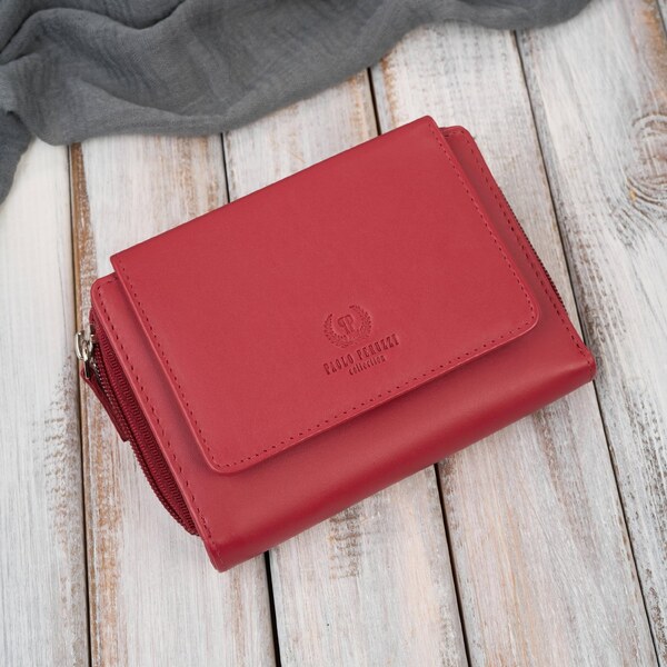 Paolo Peruzzi Dámska kožená peňaženka s RFID | červená SL-07-RD 66964996