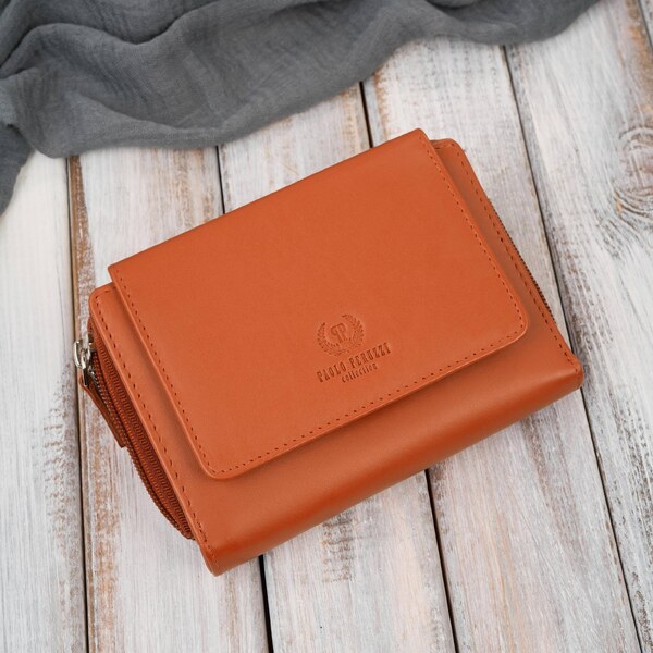 Paolo Peruzzi Dámska kožená peňaženka s RFID | oranžová SL-07-OR 66964998