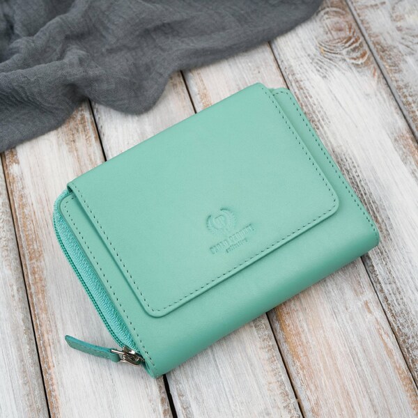 Paolo Peruzzi Dámska kožená peňaženka s RFID | tyrkysová SL-07-CB 66965000