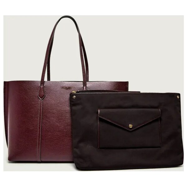 TORY BURCH Kožená shopper kabelka + príručná taštička Perry 66965049