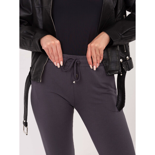 BASIC Dámske tmavosivé tepláky -RV-DR-5040.10X-dark grey 19307114