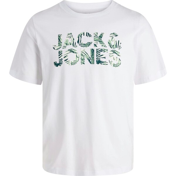 Jack & Jones Junior Tričko JJEJEFF trávovo zelená / biela 66967016