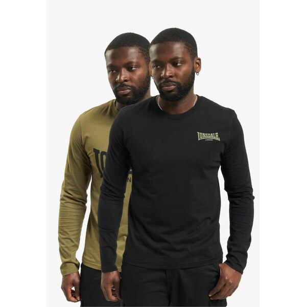 LONSDALE Tričko Ayrshire kaki / čierna 66967146