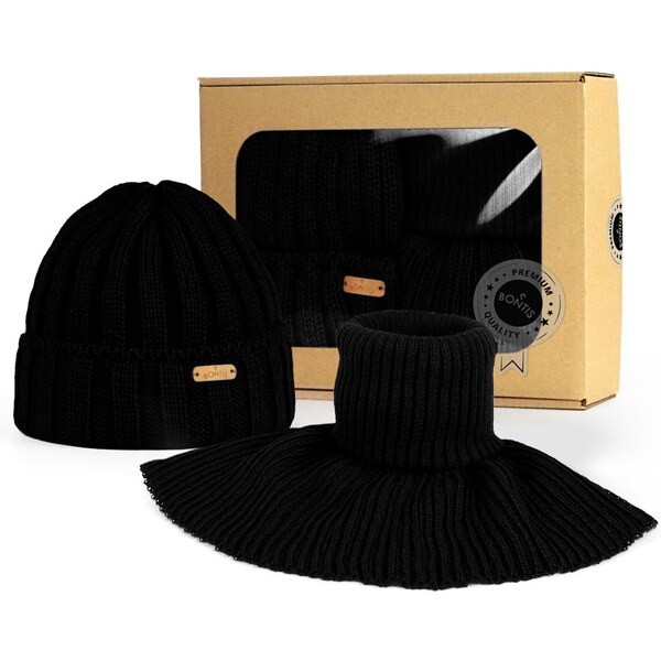 Bontis Darčekové balenie: pánska čiapka s rebrovaným vzorom a nákrčník 66967256