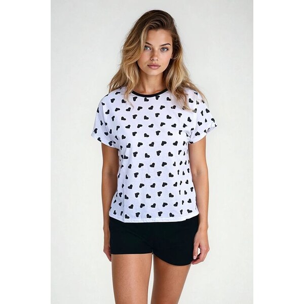 Nelly Dámske pyžamo Lada 4 čierne srdiečka 21936105