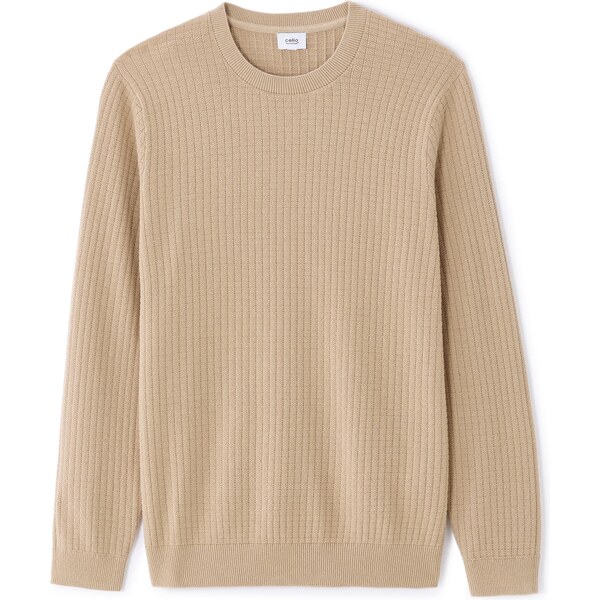 Celio Béžový sveter z bavlny 66971517