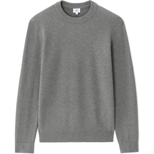 Celio sivý sveter s okrúhlym výstrihom 66971660