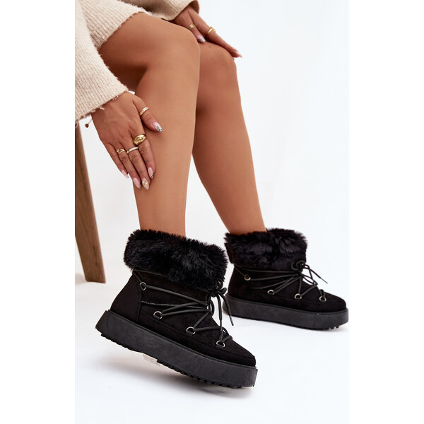 Boto Dámske snehule s kožušinou a šnúrkami 66984251