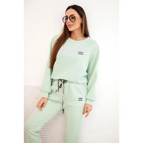 Kesi Włoski Dámsky komplet z viskózy s mikinou a nohavicami maslový 66920378