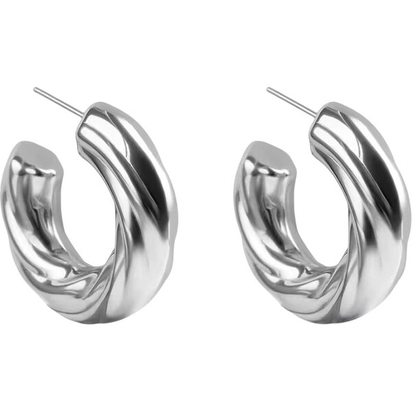 Marc Malone Oceľové kruhy Celeste Silver Earrings MCE250192S 66672232