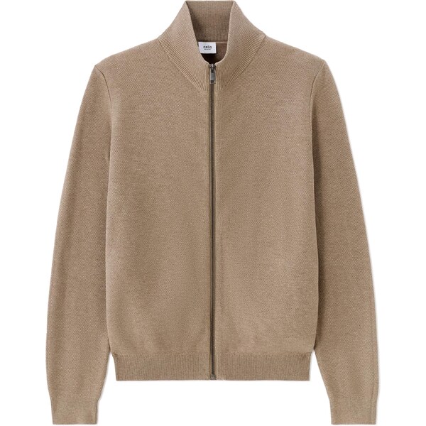 Celio hnedý sveter na zips 66980344