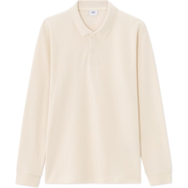 Celio krémové polokošeľové tričko s dlhým rukávom 66980376