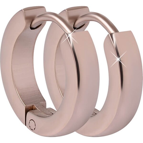 Troli Ružovo pozlátené oceľové náušnice krúžky 66580912